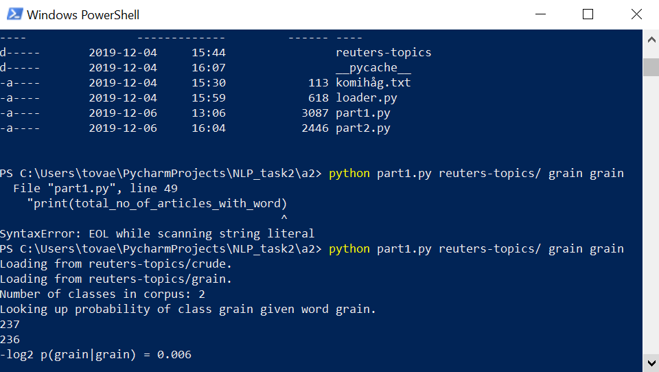 PowerShell-terminalen