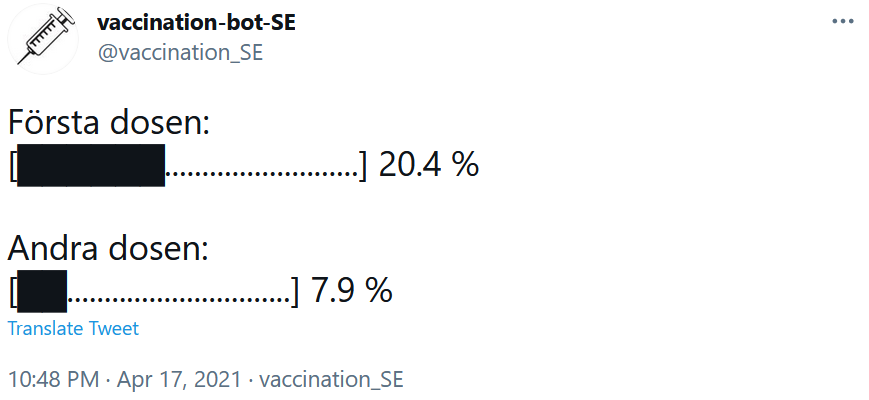 De handskrivna förloppsindikatorernas utseende på Twitter.